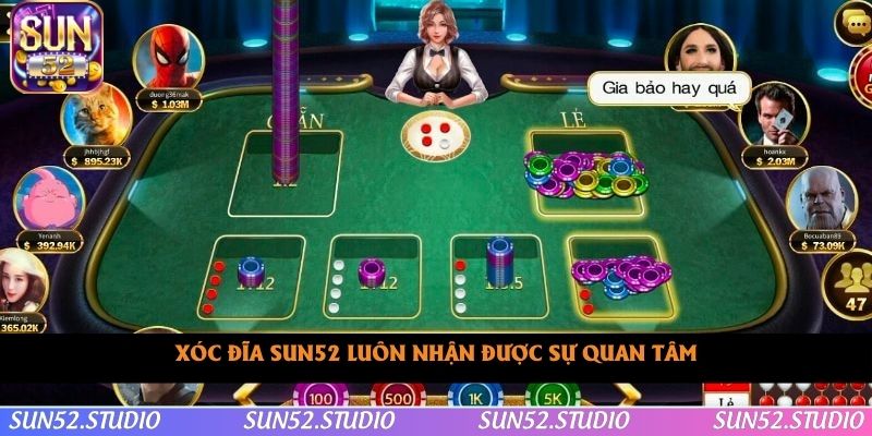 Xóc đĩa Sun52 luôn nhận được sự quan tâm